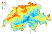 Mean annual runoffs in Switzerland 2070-2099